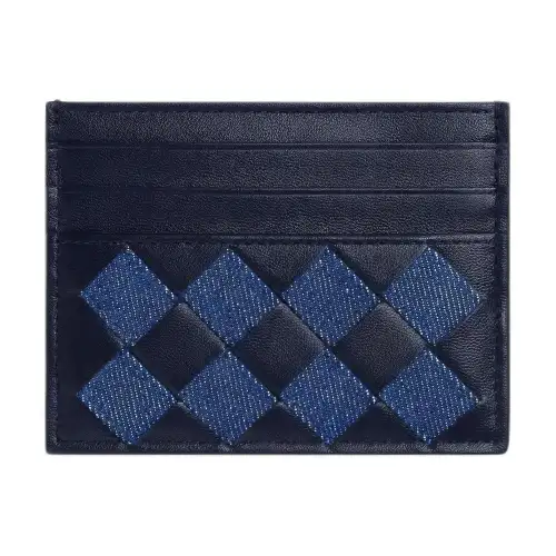 Bottega Veneta Cow Leather Card Holder Women's Dark Blue & Indigo