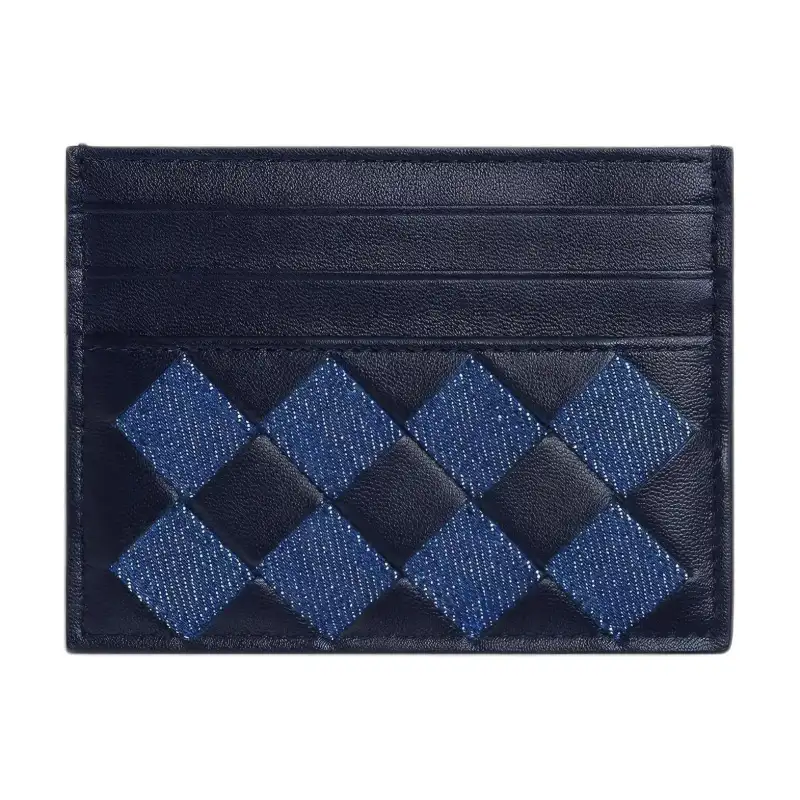 Bottega Veneta Cow Leather Card Holder Women's Dark Blue & Indigo