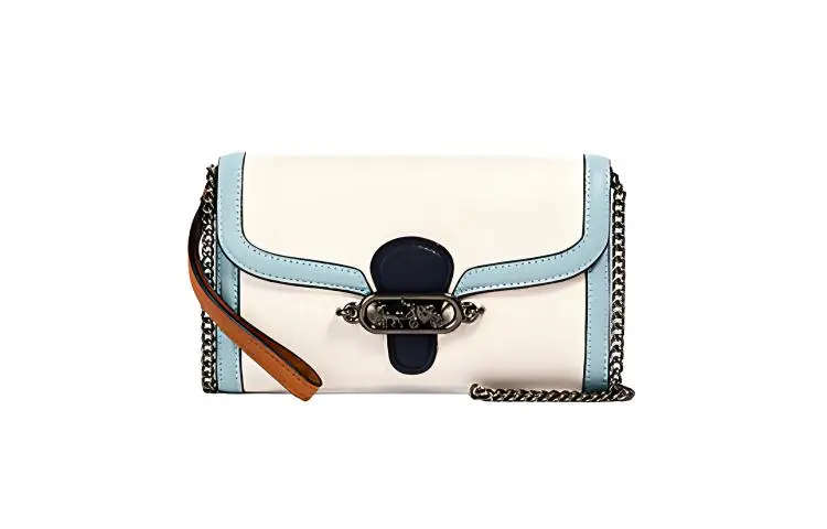 COACH Jade Leather Crossbody Bags Small Women's White & Blue