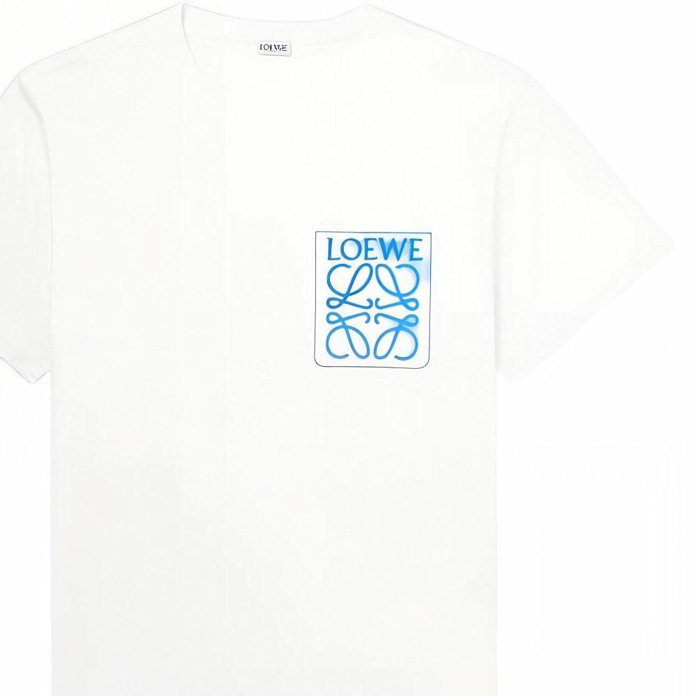 Мужская футболка LOEWE FW22 Anagram LogoT (белая) — фото 7
