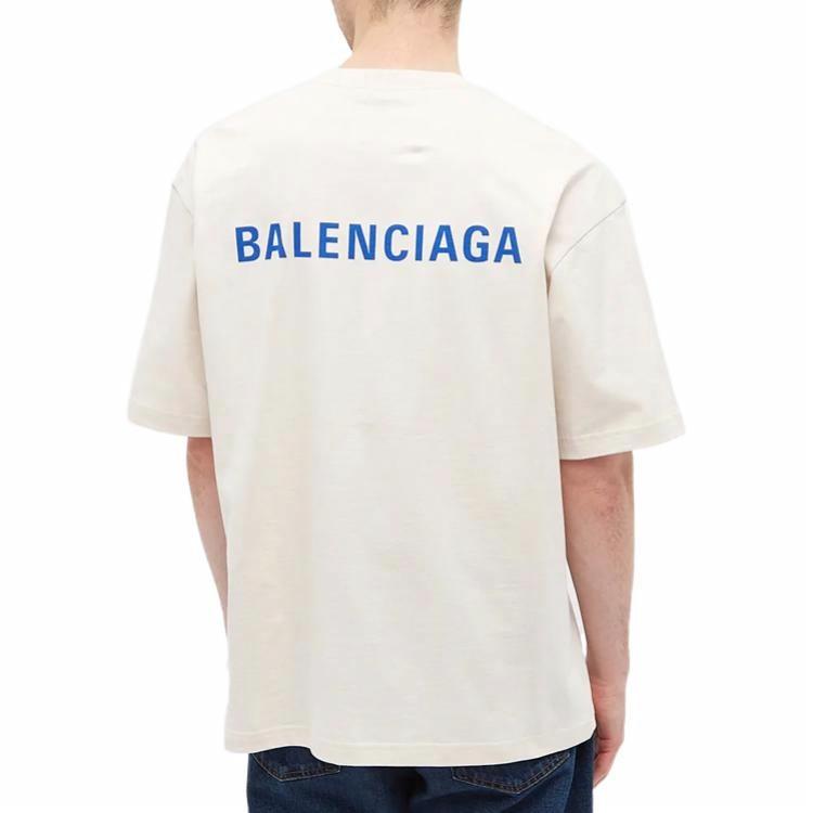 Мужская футболка Balenciaga (бежевая) — фото 12