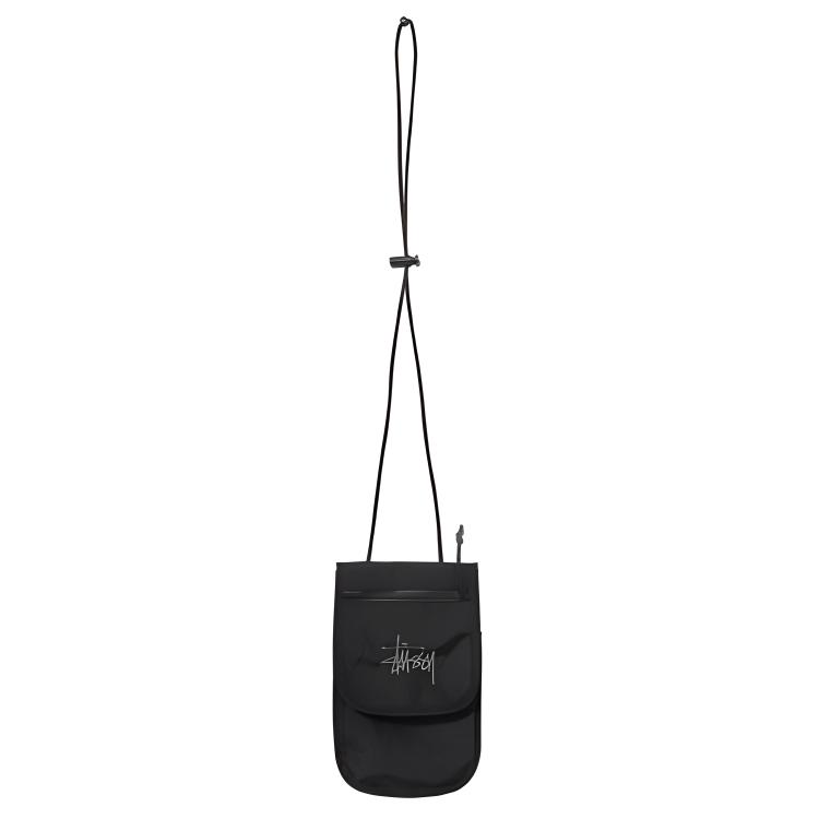 Stussy Nylon Fabric Travel Bag, Shoulder Bag, Crossbody Bag Unisex Black