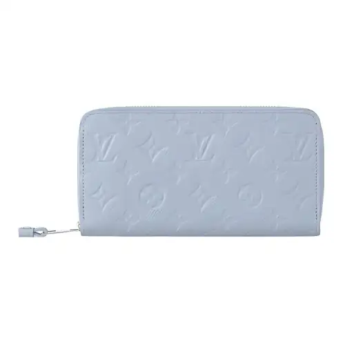 LOUIS VUITTON Zippy Leather Wallet Women's Light Blue