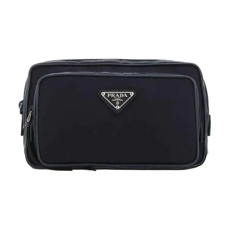 PRADA Cow Leather Coin Purse Women's Blue