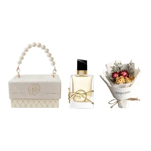 YSL, gift box pearl, perfume for professional use, set, Chanel style