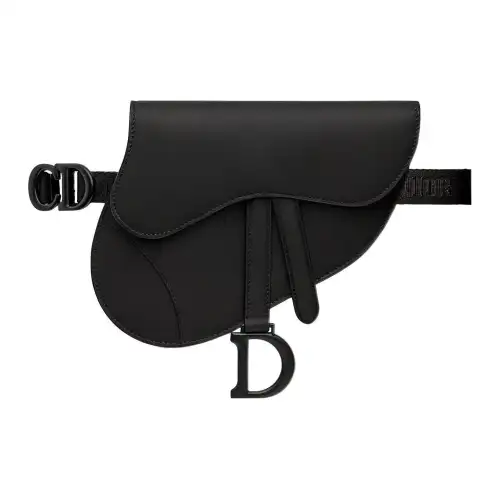 DIOR Saddle Grained Calfskin Saddle Bag, Crossbody Bag, Fanny Pack Women's Black