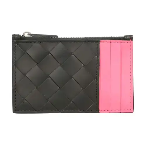 Bottega Veneta Leather Card Holder Women's Black