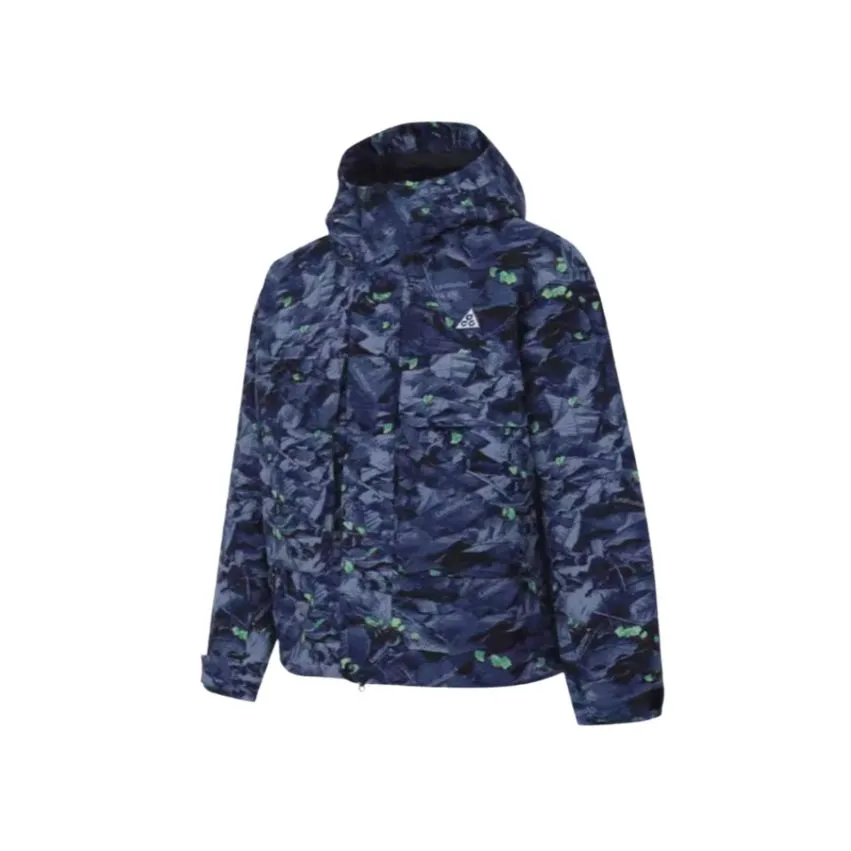 Nike Puffer Jackets Men's Blue Hooded Thin Other