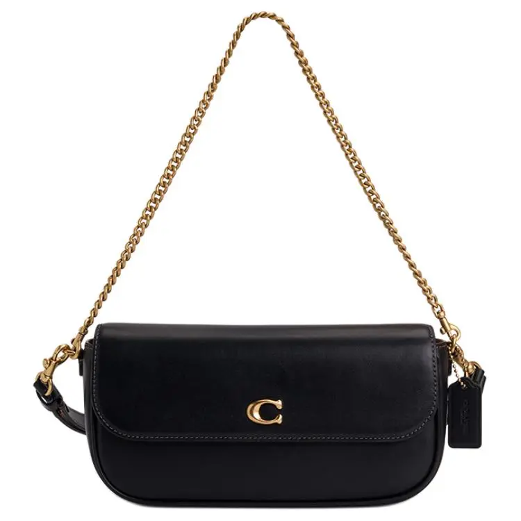 COACH Cow Leather Shoulder Bags Medium Women's Black