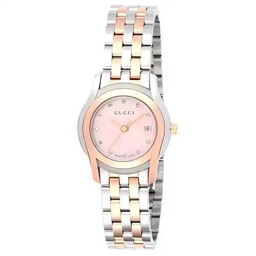 GUCCI Wrist Watch Quartz Movement Stainless Steel Strap Pink Watch Dial Women's Watch Water Resistant For Everyday Use