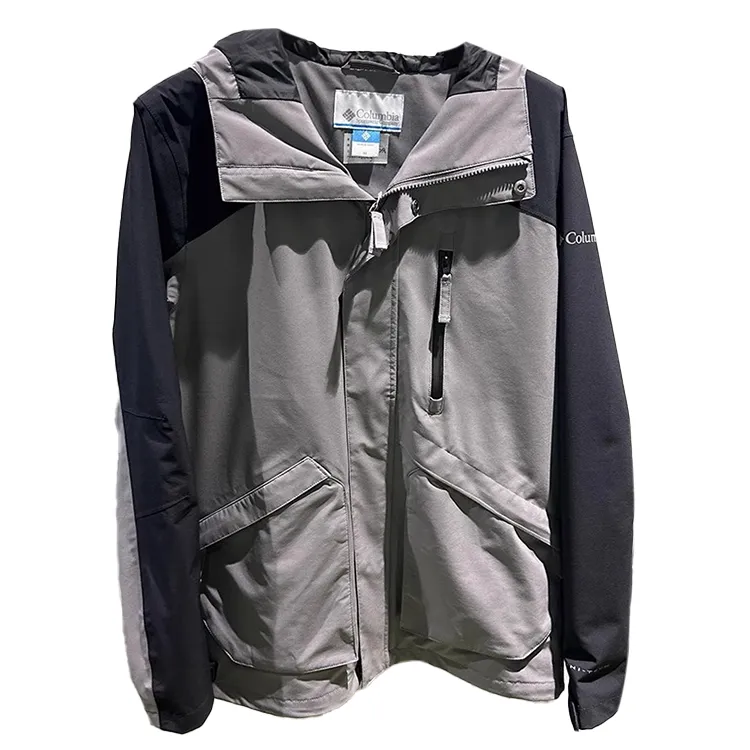 Columbia Hiking Waterproof And Windproof Windbreaker Jacket Men's Gray