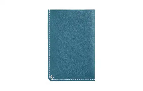 HERMES Evergrain Calfskin Card Holder Men's D2 NEW BLEU JEAN New Denim Blue
