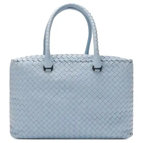 Bottega Veneta Lambskin Handbag Women's Light Blue