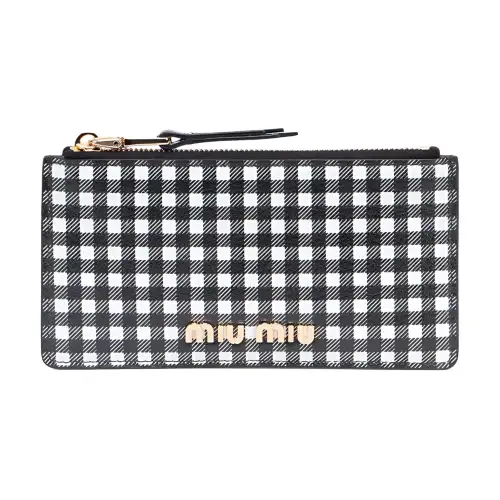 MIU MIU Sheepskin Wallet Women's Black