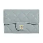 CHANEL Classic Flap CF Double C Coin Purse, Card Holder, Wallet Women's Haze Blue