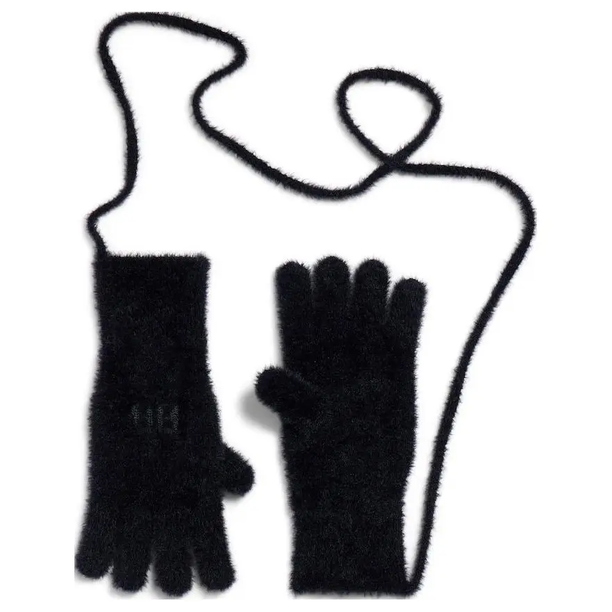 Balenciaga Original Design Wool, Polyamide Knit Gloves Women's Black