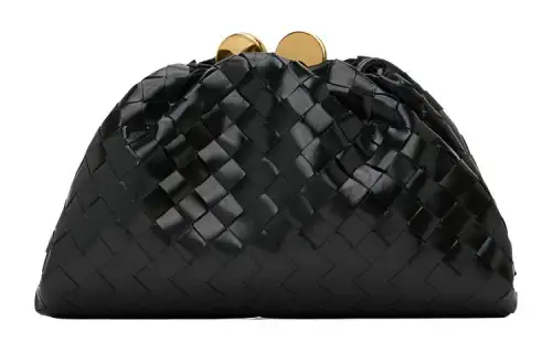 Bottega Veneta Calfskin Clutch Women's Black