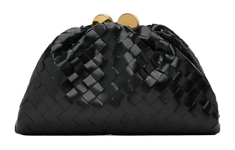 Bottega Veneta Calfskin Clutch Women's Black