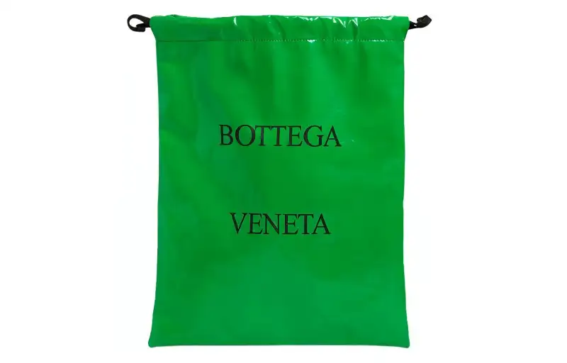 Bottega Veneta Leather Drawstring Tote Bag, Dust Bag, Handbag Unisex Bv Green