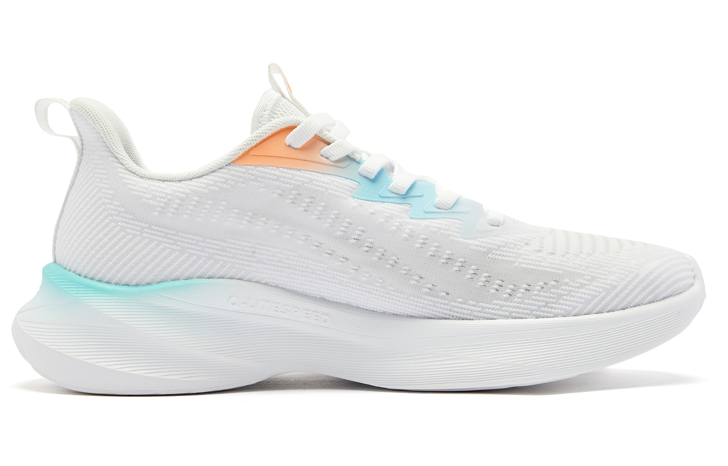QIAODAN Low top Casual Running Shoes Men’s White Orange Blue