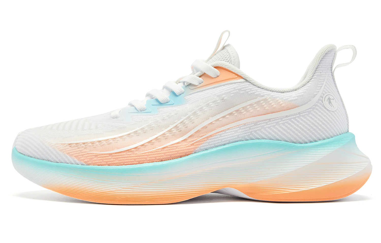 QIAODAN Low top Casual Running Shoes Men’s White Orange Blue