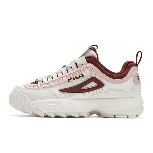 FILA Disruptor 2 Cushioning, Wear Resistant Low top Casual Shoes Women's White Red