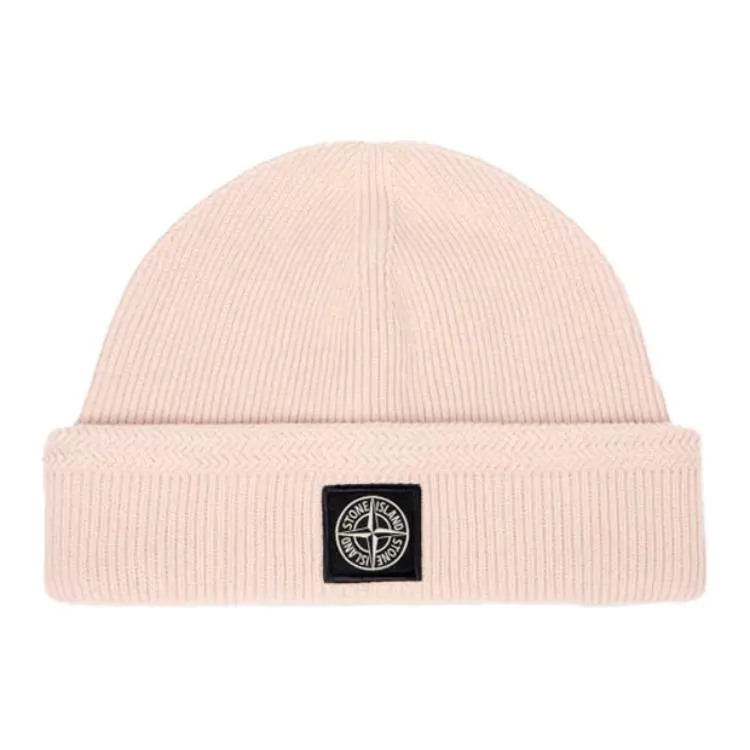 STONE ISLAND Organic Cotton Beanies Unisex Pink