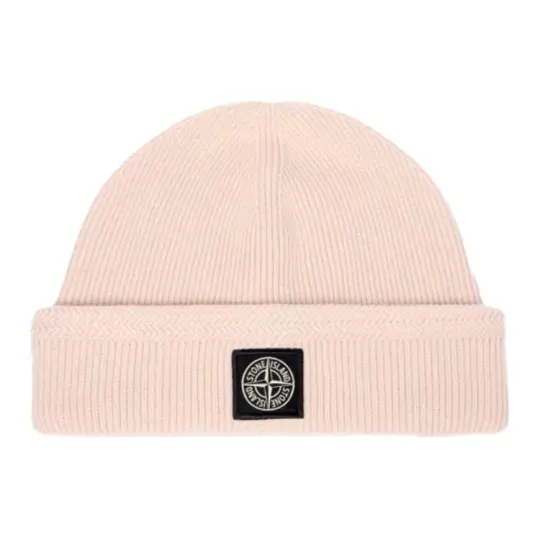 STONE ISLAND Organic Cotton Beanies Unisex Pink