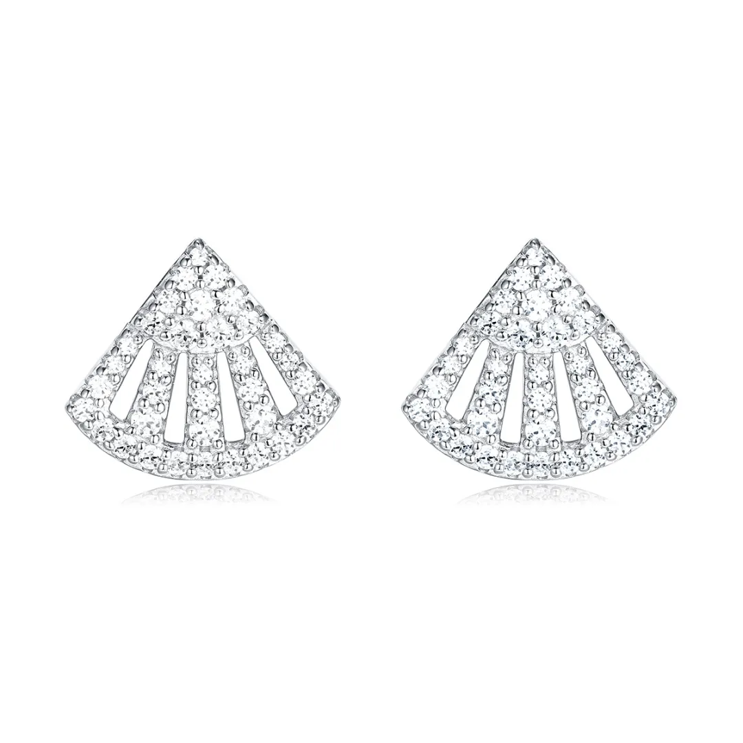 Apm Monaco 925 Sterling Silver Synthetic Cubic Zirconia Stud Earrings Women's Silver White