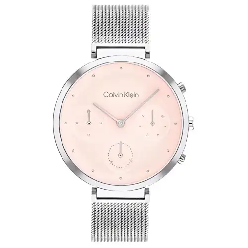 CALVIN KLEIN Timeless Beige Blue Collection Wrist Watches Quartz Movement Steel Strap Pink Watch Dial Women's Watch