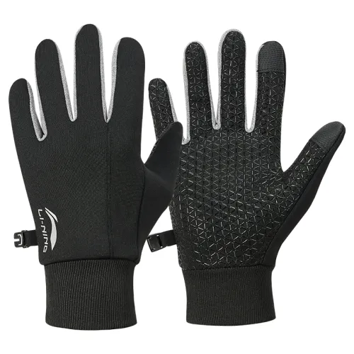 LiNing Li Ning plus velvet to keep out the cold and lock in temperature without fear of severe cold, spandex sports gloves, same style for men and women, couple style