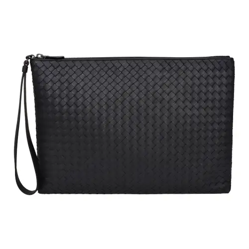 Bottega Veneta Sheepskin Clutch Unisex Gray Blue