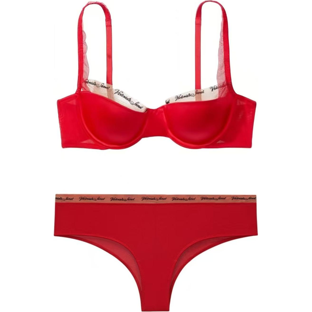 Женский комплект белья Victoria's Secret (красный)