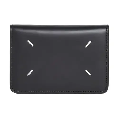 Maison Margiela Cow Leather Card Holder, Wallet Men's Black