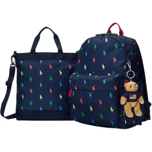 Polo Ralph Lauren Nylon bag, backpack, children's navy set, with little bears, with your logo imprint