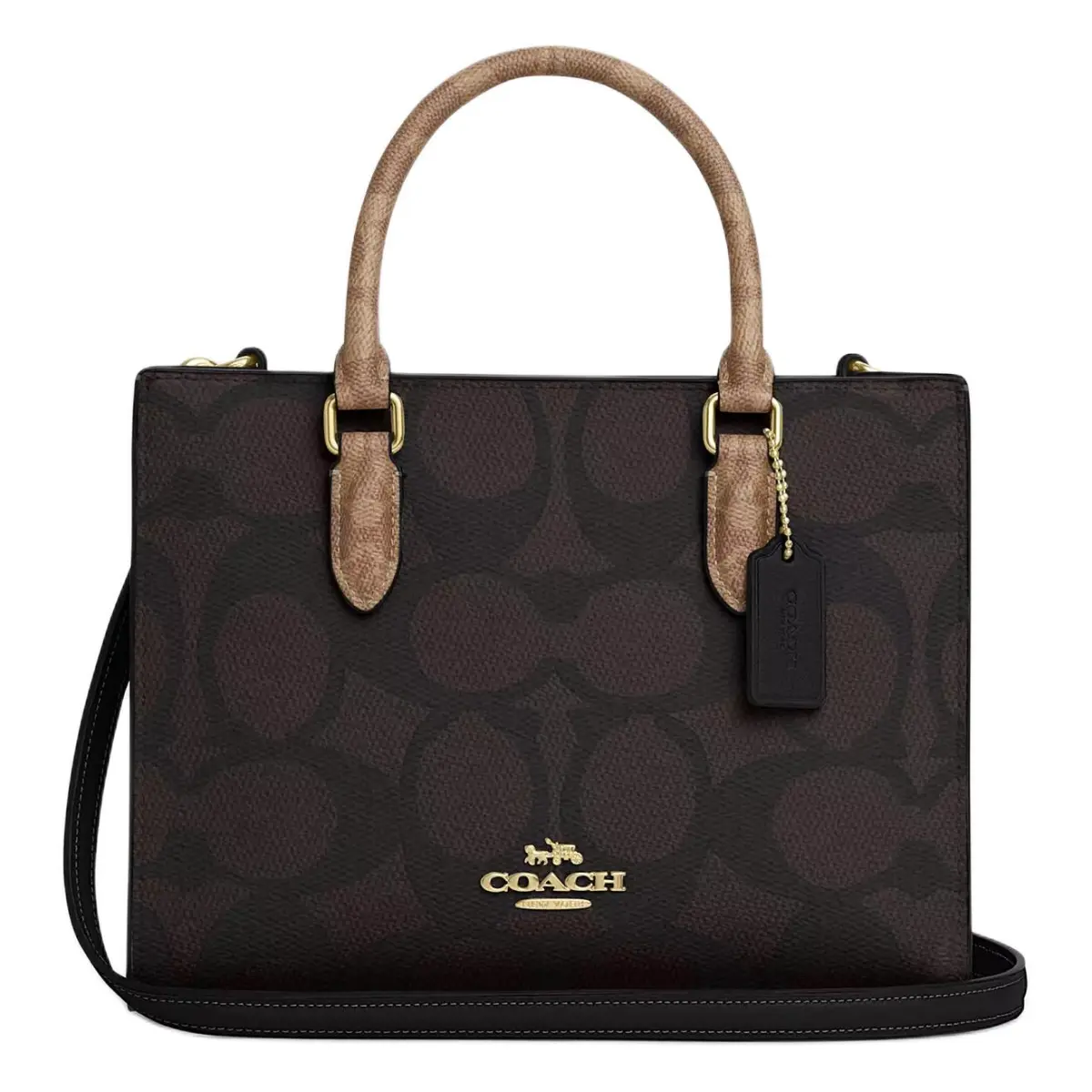 COACH Maggie Artificial Leather Handbag Medium Women's Black