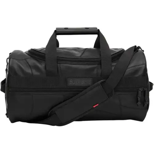 Supreme Patchwork With Cow Leather Handbag, Gym Bag, Travel Bag Unisex Black