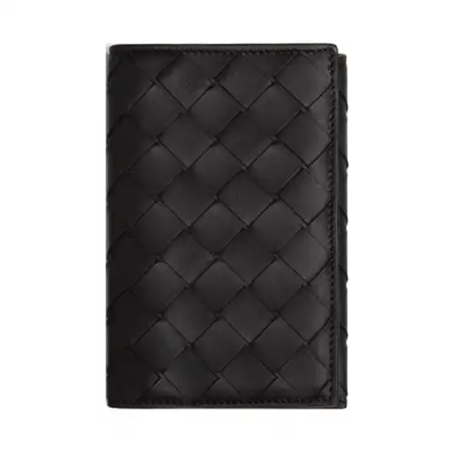 Bottega Veneta Cow Leather Passport Holder Men's Black