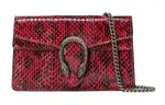 GUCCI Dionysus Python Skin Shoulder Bag, Crossbody Bag Extra Mini Women's Red Lotus Flower