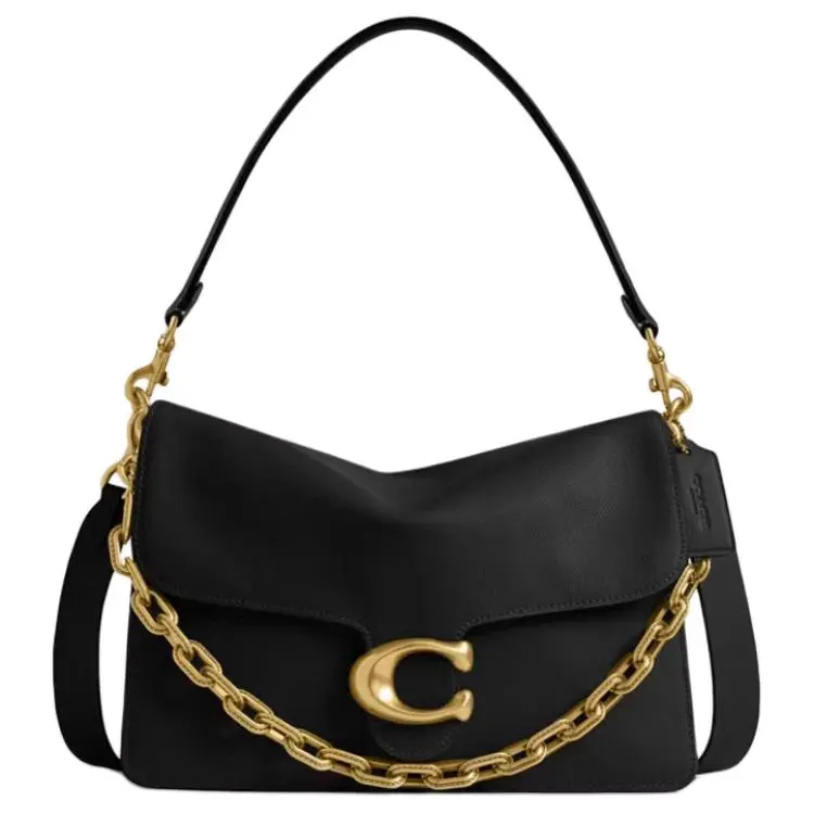 COACH Tabby Cow Leather Shoulder Bag Large Women's Black