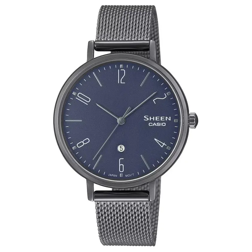 CASIO Quartz Movement Stainless Steel Strap Watch Unisex Blue Dial