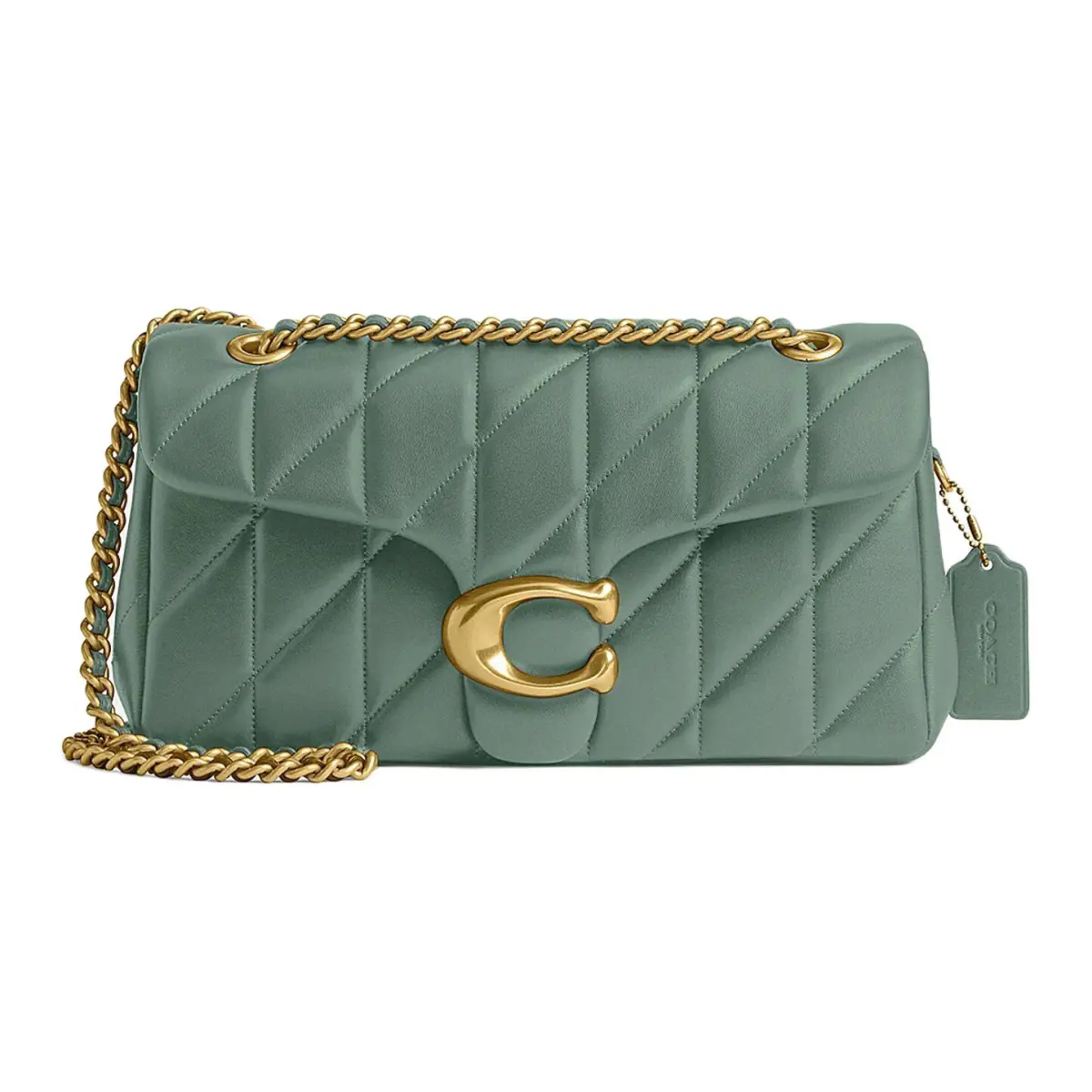 COACH Tabby Nappa Leather Crossbody Bag, Shoulder Bag Medium Women's Green