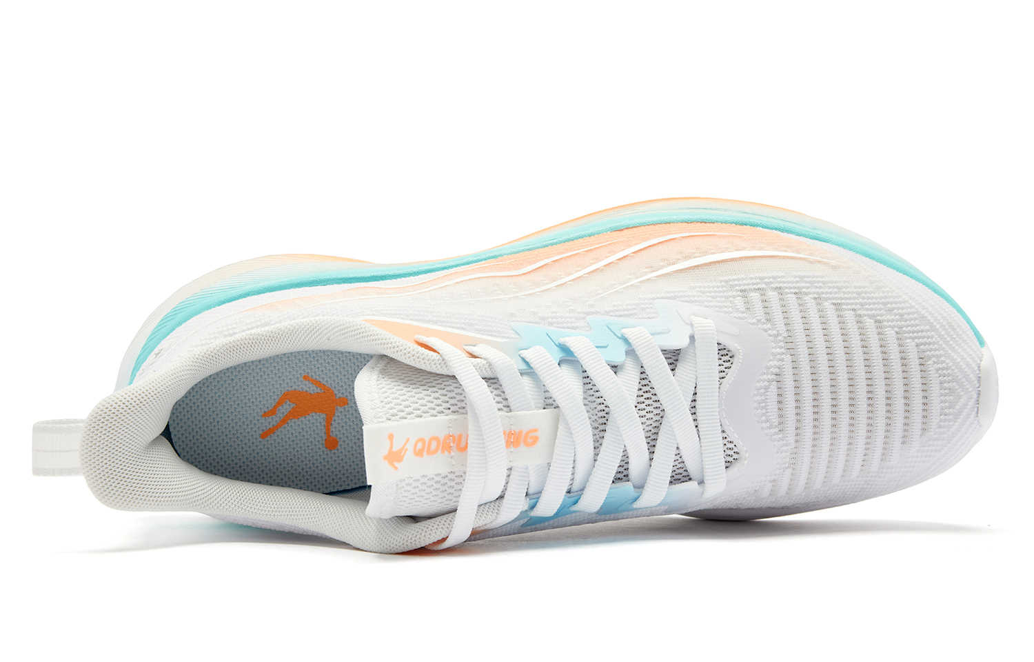 QIAODAN Low top Casual Running Shoes Men’s White Orange Blue