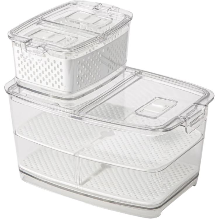 Japanese genuine design protecting double-layer capacious storage system, lunch box for fruits and vegetables
