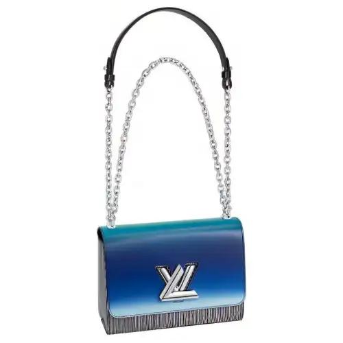 LOUIS VUITTON Twist Cow Leather Shoulder Bag, Crossbody Bag Medium Women's Blue
