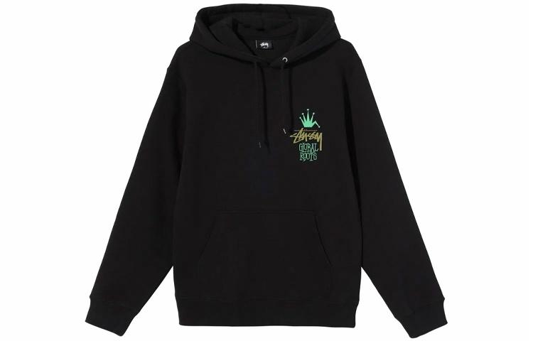 Худи Stussy GLOBAL ROOTS HOOD Logo (черный) — фото 2