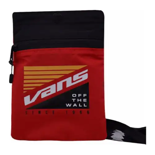 Vans Polyester Crossbody Bag, Shoulder Bag Regular Unisex Red Black Multicolor
