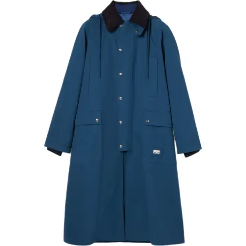 GUCCI Coats Men's Blue Lapel Moderate Straight Fit