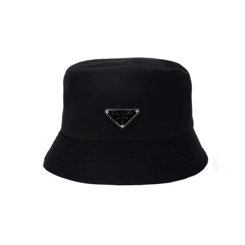 PRADA Triangle-logo Shearling Bucket Hat