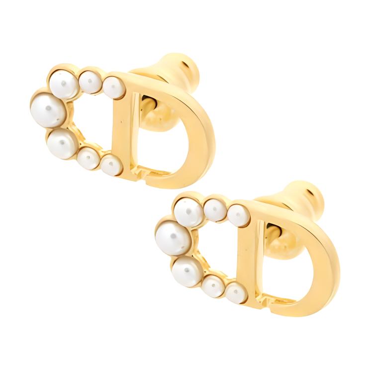 DIOR Design golden earrings pearl for men and women, for beloved